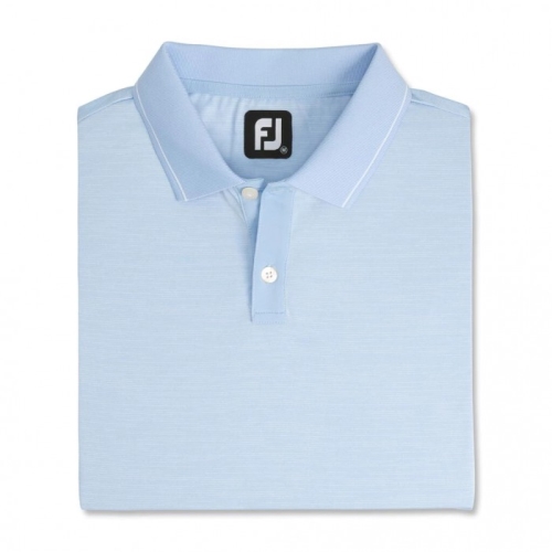 Footjoy Broken Pinstripe Lisle Knit Collar Uomo Camicie Blu / Bianche | 074TSUBYI