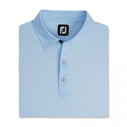 Footjoy Diamond Line Print Lisle Self Collar Uomo Camicie Blu / Bianche | 762TOSXMV