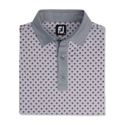 Footjoy Geometric Print Lisle Self Collar Uomo Camicie Grigie | 248QHJRVD