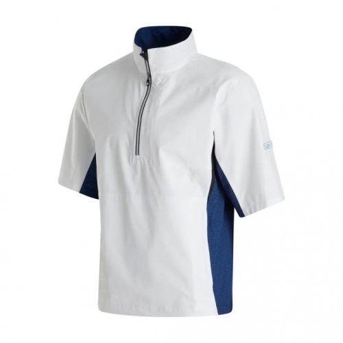 Footjoy HydroLite Corta Sleeve Uomo Camicie Bianche / Blu Reale / Nere | 579EXKAHN