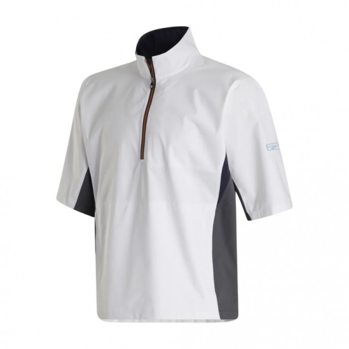 Footjoy HydroLite Corta Sleeve Uomo Camicie Bianche / Grigie / Arancioni | 690KBFGVI