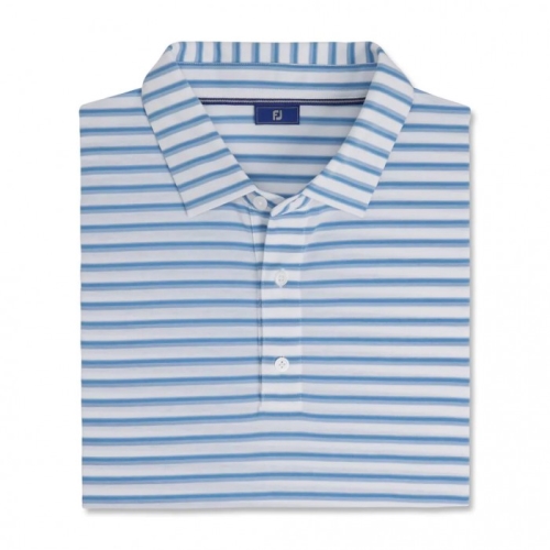 Footjoy Jersey Classiche Stripe Uomo Camicie Bianche / Bianche / Blu | 354OCEHFD