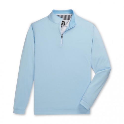 Footjoy Lightweight Quarter-Zip Uomo Jacket Blu Chiaro / Bianche | 283EQFWVU