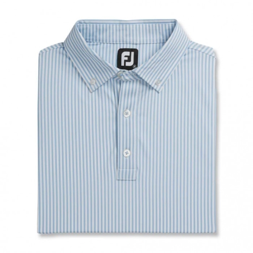 Footjoy Limited Edition Lisle Stripe Self Collar Uomo Camicie Blu Chiaro / Bianche | 169AMRHPY