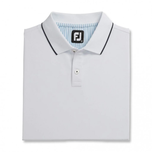 Footjoy Limited Edition Pique Solid Knit Collar Uomo Camicie Bianche | 547KYZFNG