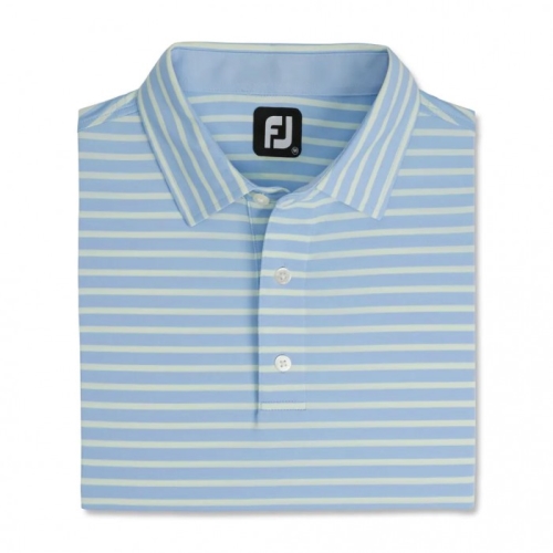 Footjoy Lisle 2-Color Stripe Self Collar Uomo Camicie Blu / Menta | 429LABJYU