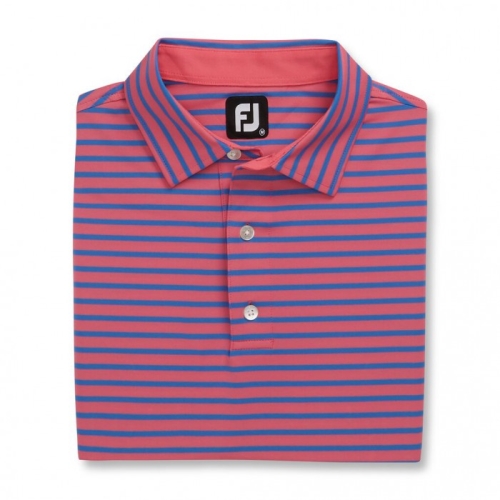 Footjoy Lisle 2-Color Stripe Self Collar Uomo Camicie Rosa / Blu | 467KDUTMW