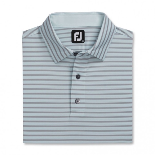 Footjoy Lisle 2-Color Stripe Self Collar Uomo Camicie Blu / Grigie | 530WUYSCZ