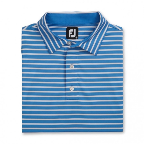 Footjoy Lisle 2-Color Stripe Self Collar Uomo Camicie Blu / Bianche | 751BCDGJI