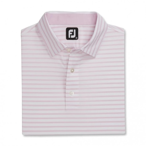 Footjoy Lisle 2-Color Stripe Self Collar Uomo Camicie Bianche / Rosa Chiaro | 915SPAMJX