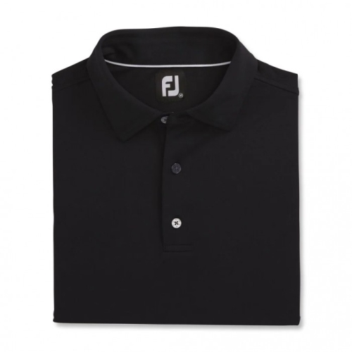 Footjoy Performance Stretch Pique Solid Self Collar Uomo Camicie Nere | 346IRMDXS