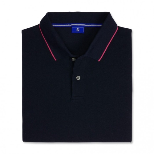 Footjoy Pique Tipped Polo Uomo Camicie Blu Marino | 496OYKIBL