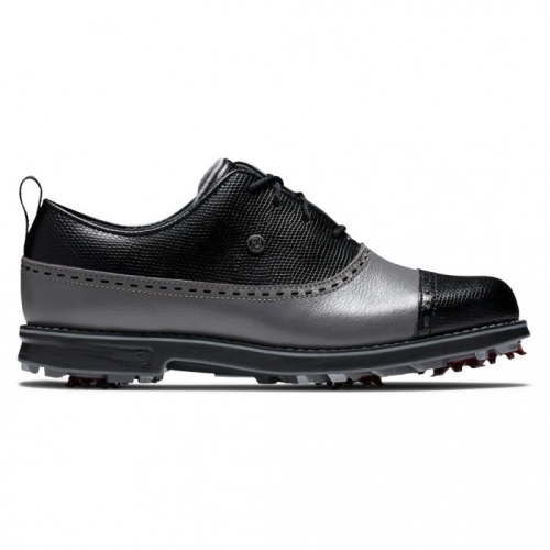 Footjoy Premiere Series - Cap Toe Donna Scarpe Golf Chiodate Grigie / Nere | 039ITBXRM