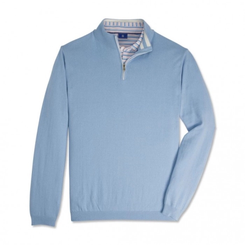 Footjoy Quarter-Zip Maglia Uomo Jacket Bianche Blu | 348ECHSFX