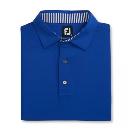 Footjoy Solid Lisle Self Collar Uomo Camicie Blu Reale / Bianche | 214LVARPK