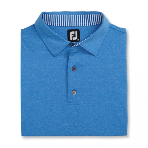 Footjoy Solid Lisle Self Collar Uomo Camicie Blu Reale | 629DECKXT