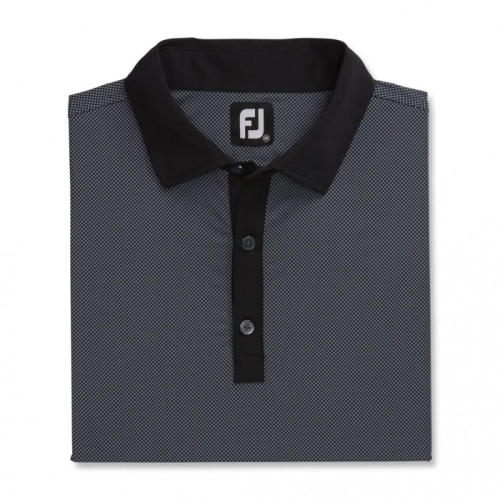 Footjoy Stretch Lisle Mini Check Print Uomo Camicie Nere | 239WXPMDS