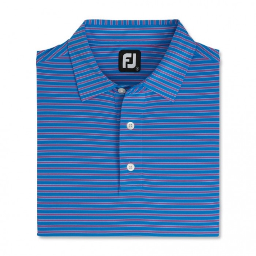 Footjoy Stretch Lisle Pinstripe Uomo Camicie Blu / Rosa / Bianche | 032GETQRN