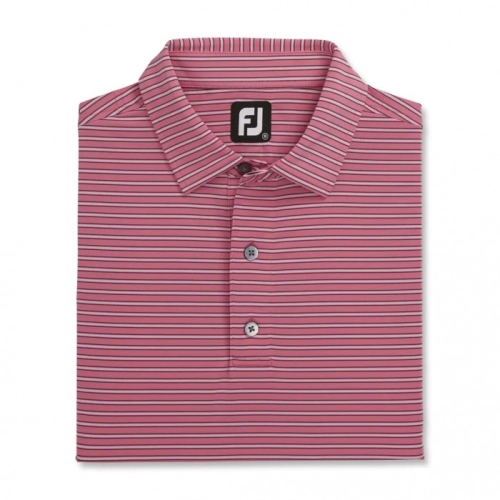 Footjoy Stretch Lisle Pinstripe Uomo Camicie Rosa / Bianche / Blu Marino | 210SUWELI