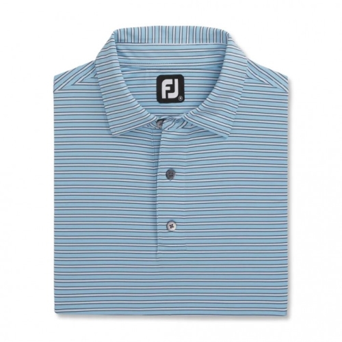 Footjoy Stretch Lisle Pinstripe Uomo Camicie Blu Chiaro / Bianche / Blu Marino | 306WEMCNA