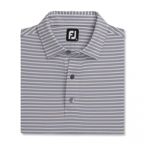 Footjoy Stretch Lisle Pinstripe Uomo Camicie Bianche / Nere | 721XTWNKO