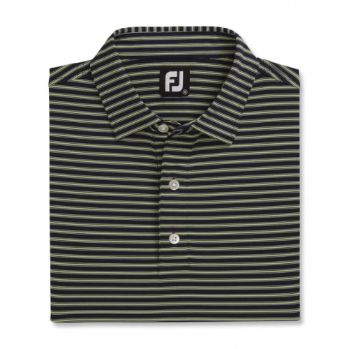 Footjoy Stretch Lisle Pinstripe Uomo Camicie Blu Marino / Verdi Chiaro / Bianche | 862CZAYTE