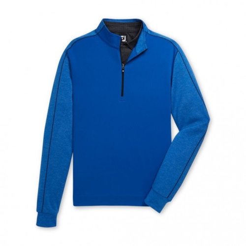 Footjoy Tonal Heather Mid-Layer Uomo Jacket Blu Reale / Nere | 035WJLPAV