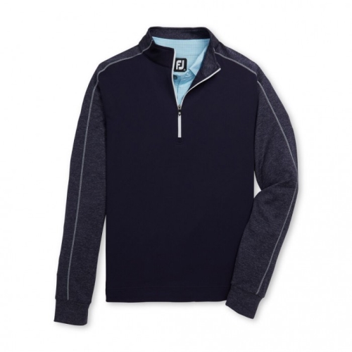 Footjoy Tonal Heather Mid-Layer Uomo Jacket Blu Marino | 938VJCXBR